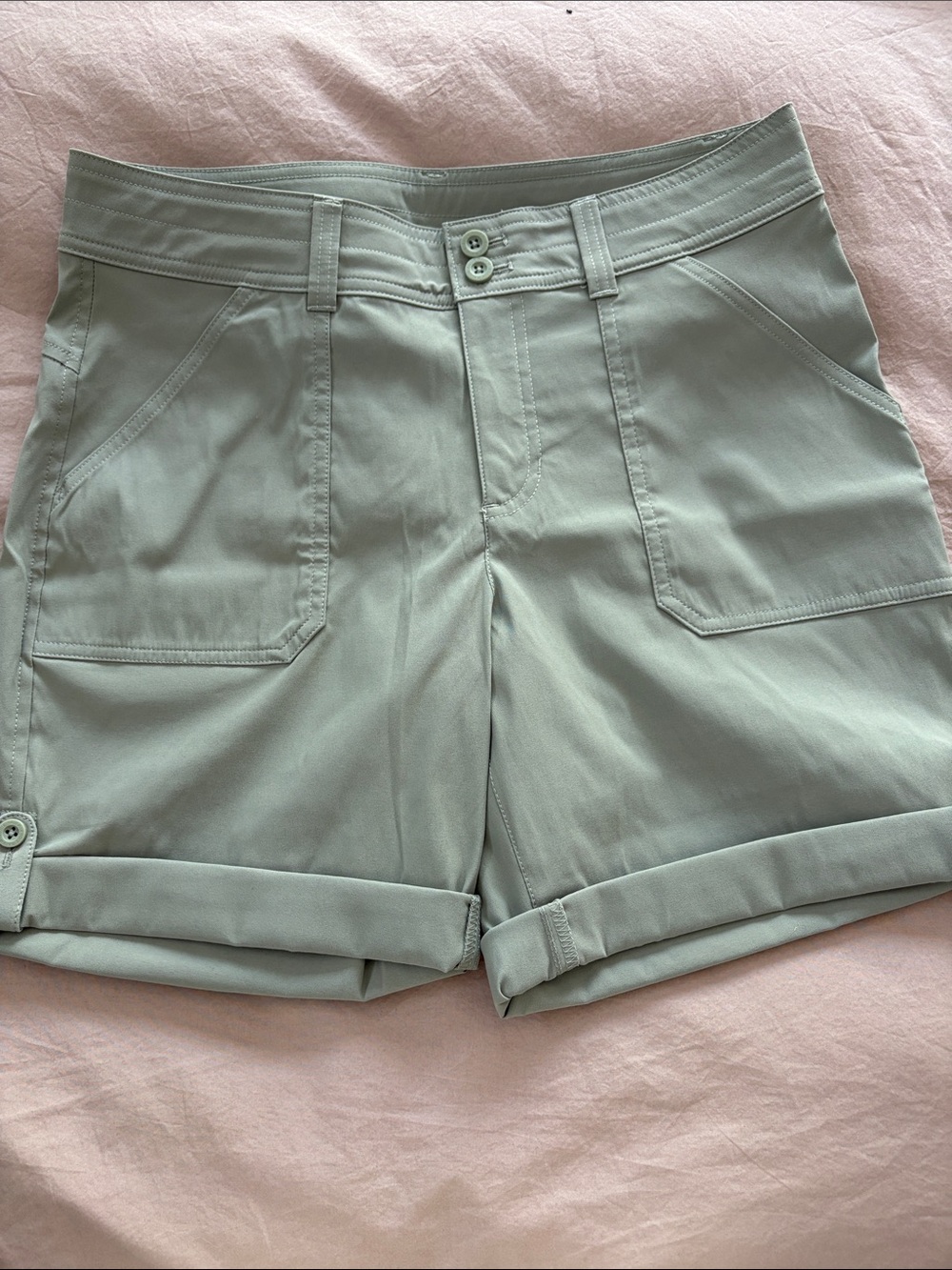 Eddie Bauer Green Roll-Cuff Shorts